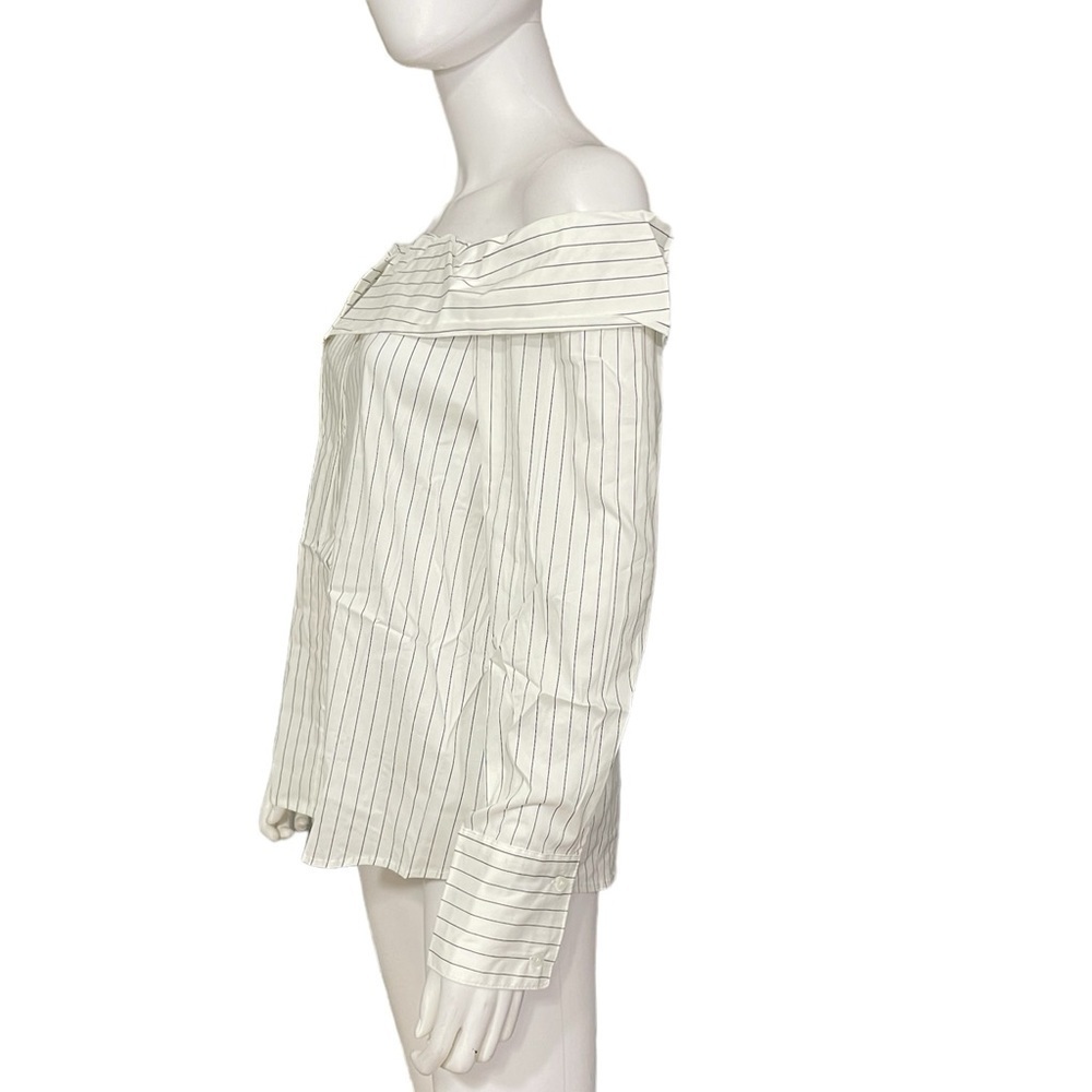 STAAND Apparel White Off Shoulder Striped Button Top
New - Picture 3 of 7